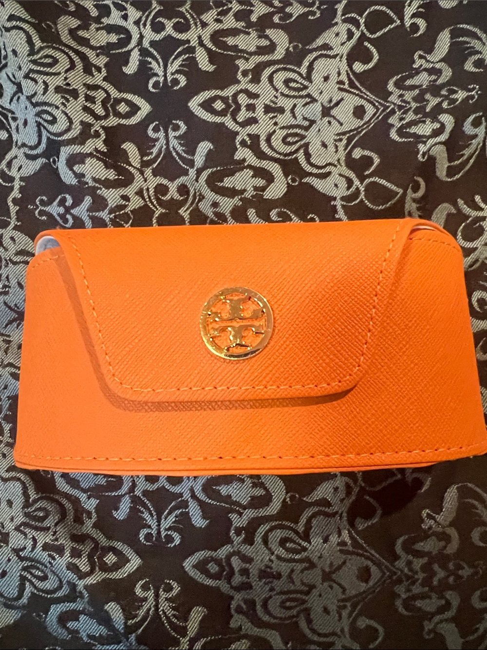 Tory Burch Orange Saffiano Sunglasses Case